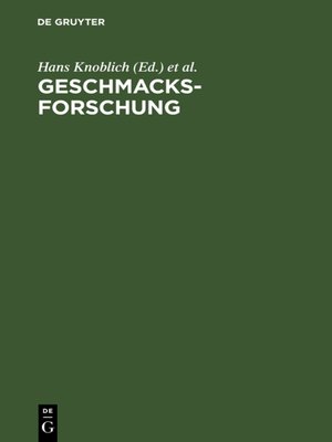 cover image of Geschmacksforschung